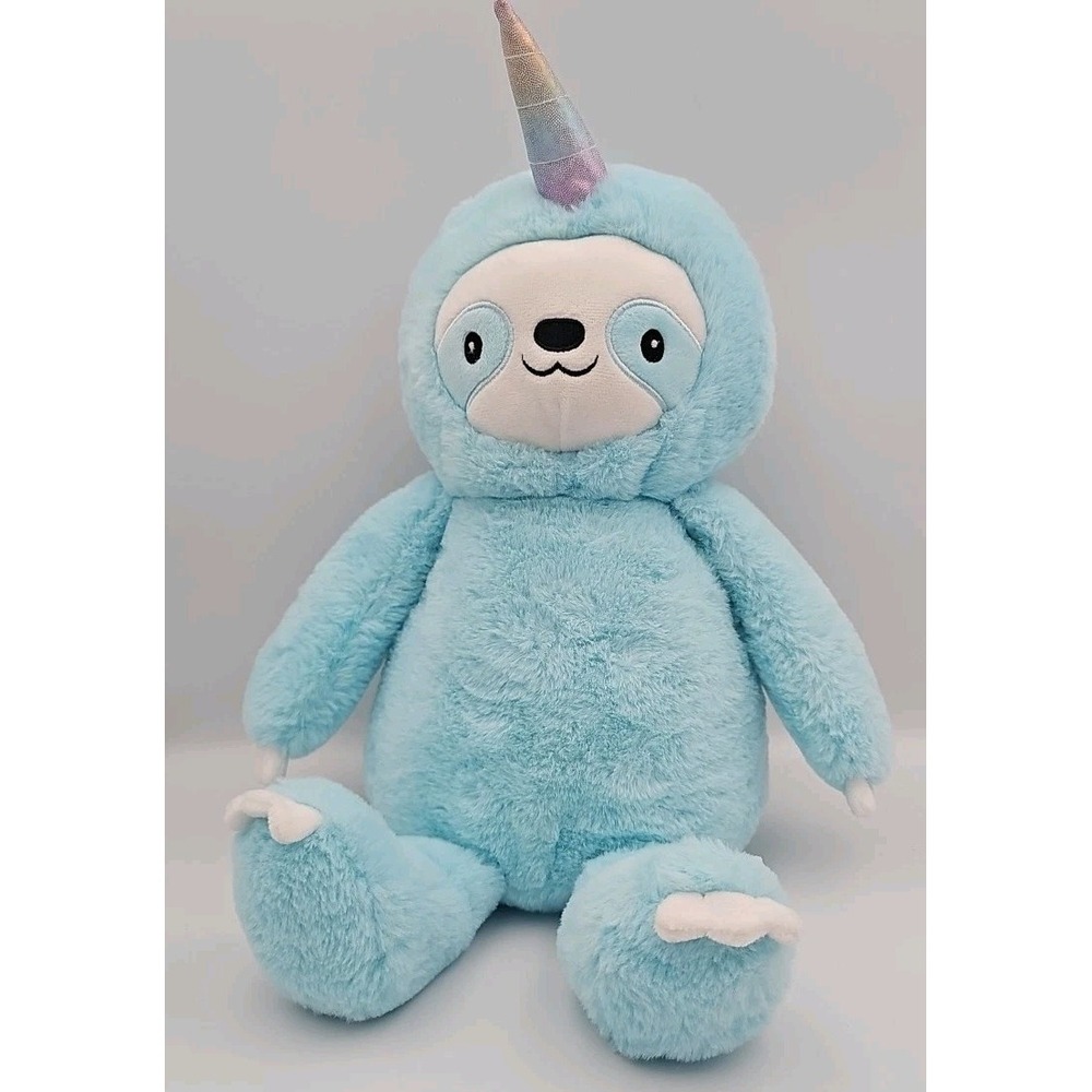 2020 FAO Schwarz Glow Brights Sloth Unicorn Slothicorn Plush Light Up Sound 19in